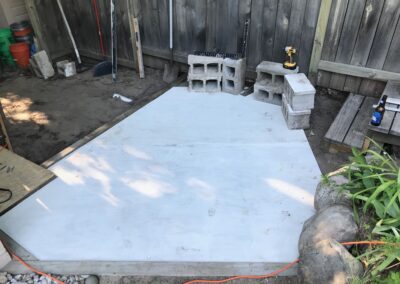 A slab of white stone on the ground